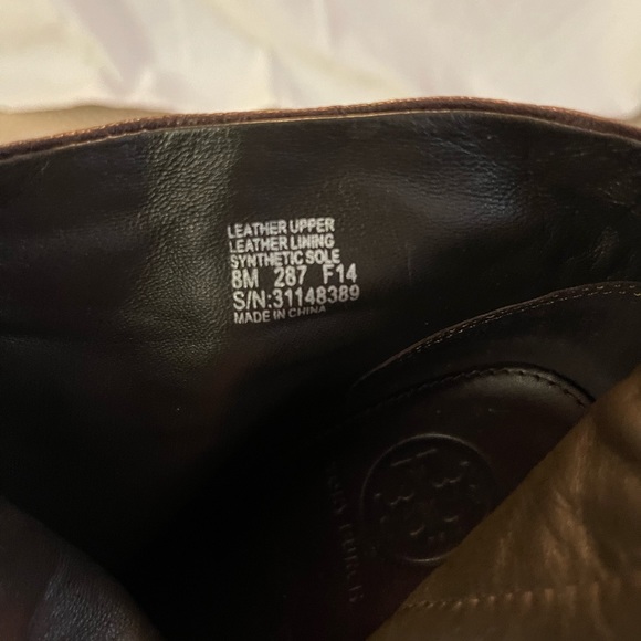 TORY BURCH brown pebbled leather booties - Picture 8 of 8